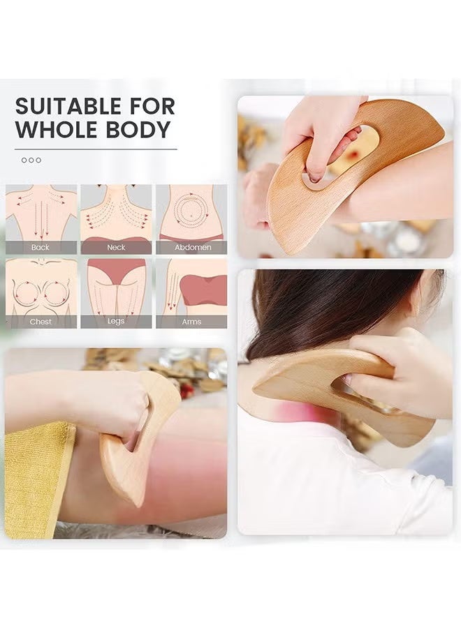 HTKCRX Wooden Massage Tools Gua Sha Tools, Scraping And Massaging Muscles To Relax The Muscles Throughout The Body, Achieving The Effect Of Relieving Body Pain - Image 3